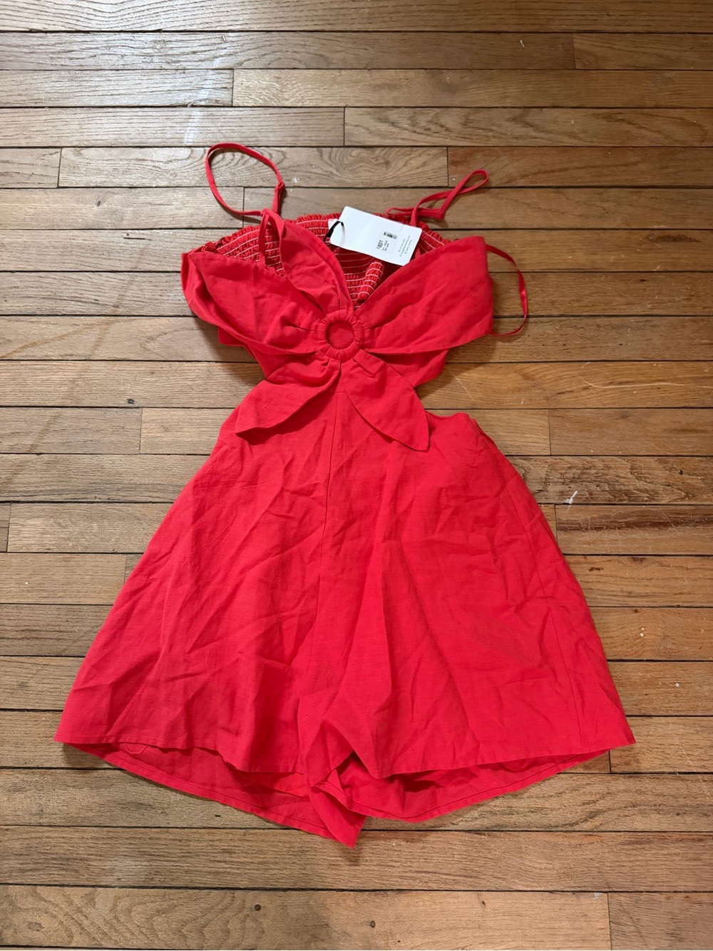 Red Cutout Bow Front Romper. Bought from palmetto moon for $80